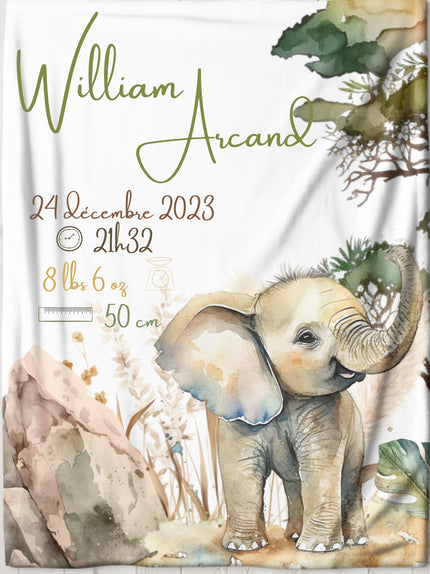 Doudou de naissance personnalisée - Safari