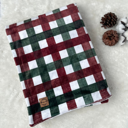 Couverture en minky - Gingham de Noël