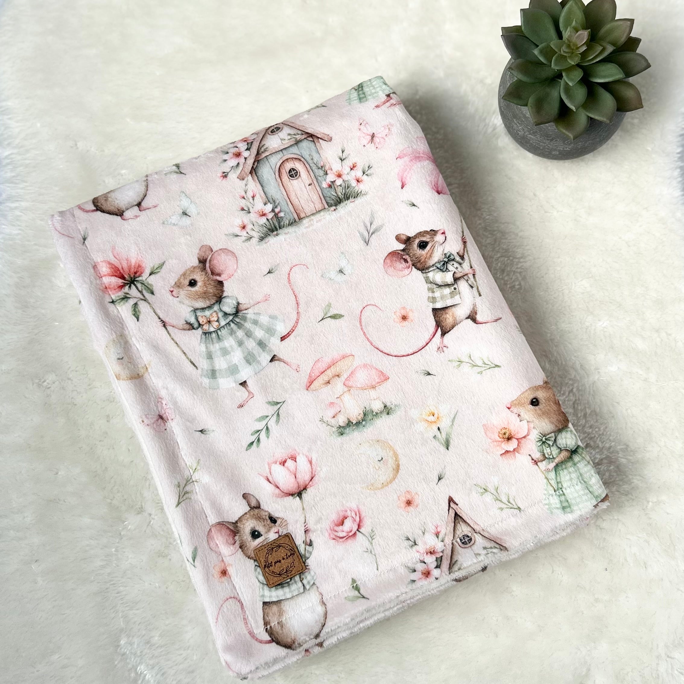 Couverture en minky - Au champs de fleurs