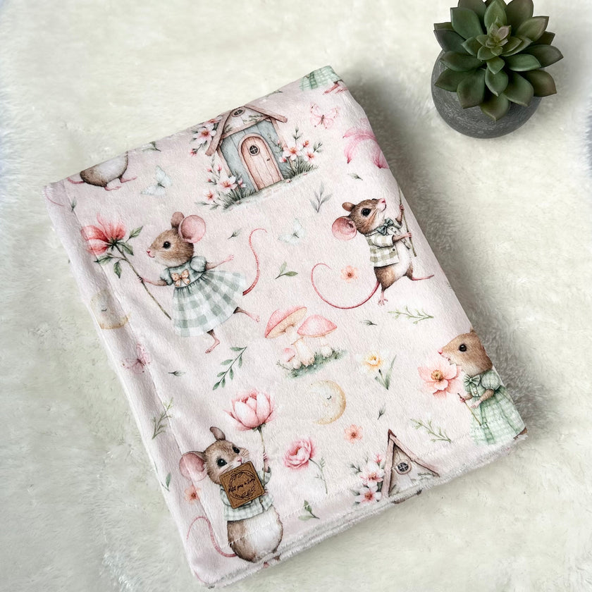 Couverture en minky - Au champs de fleurs