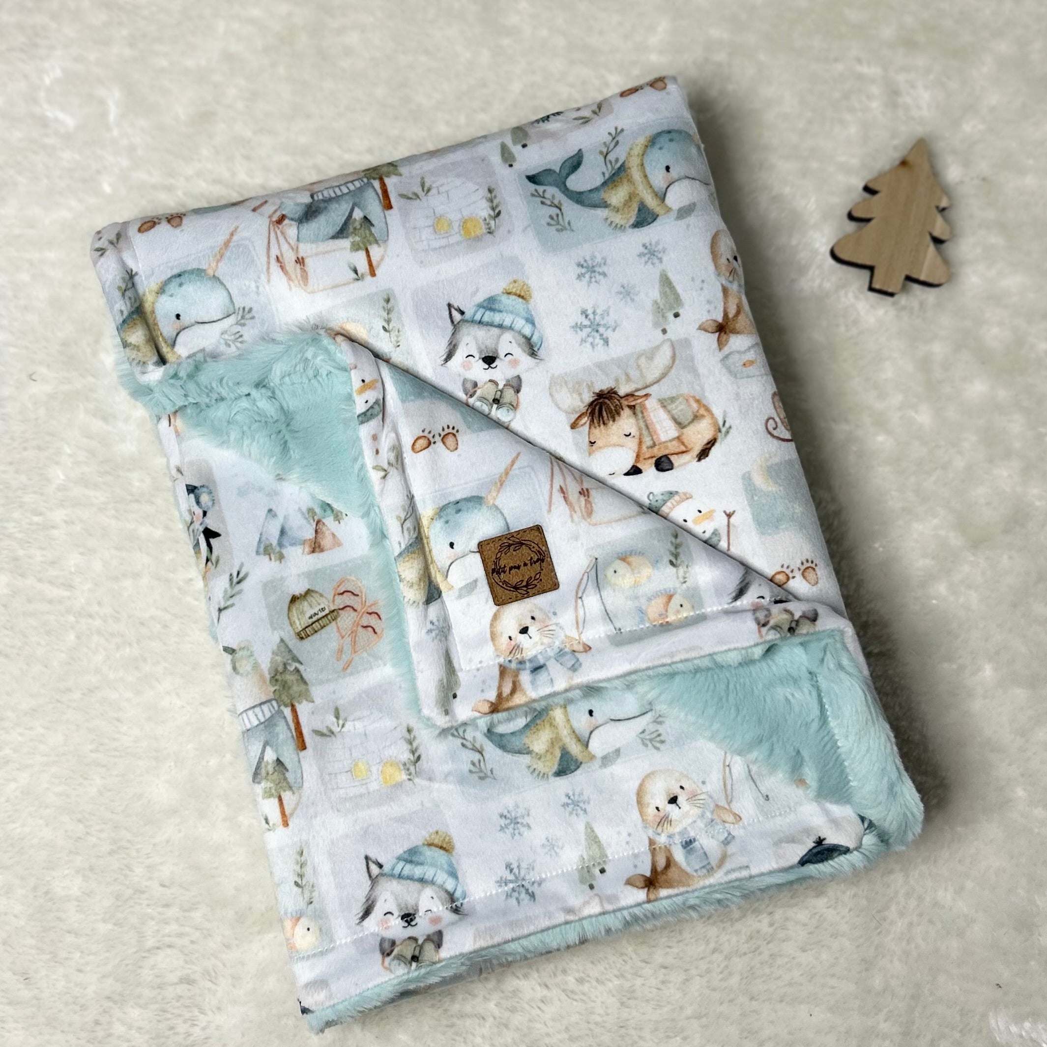 Couverture minky/fourrure - Pôle Nord