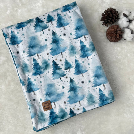 Couverture en minky - Forêt enneigée