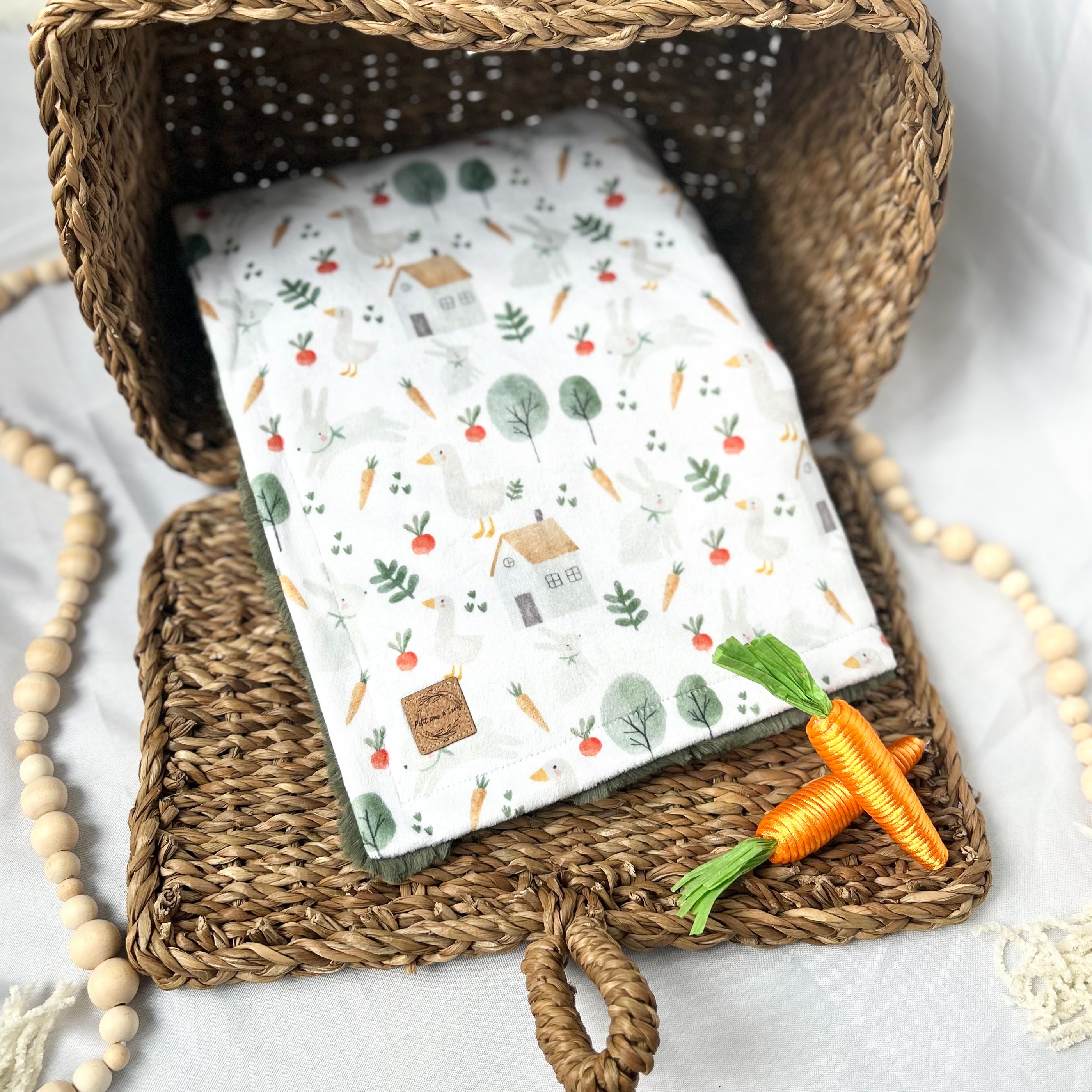 Couverture minky / fourrure - Basse-cour