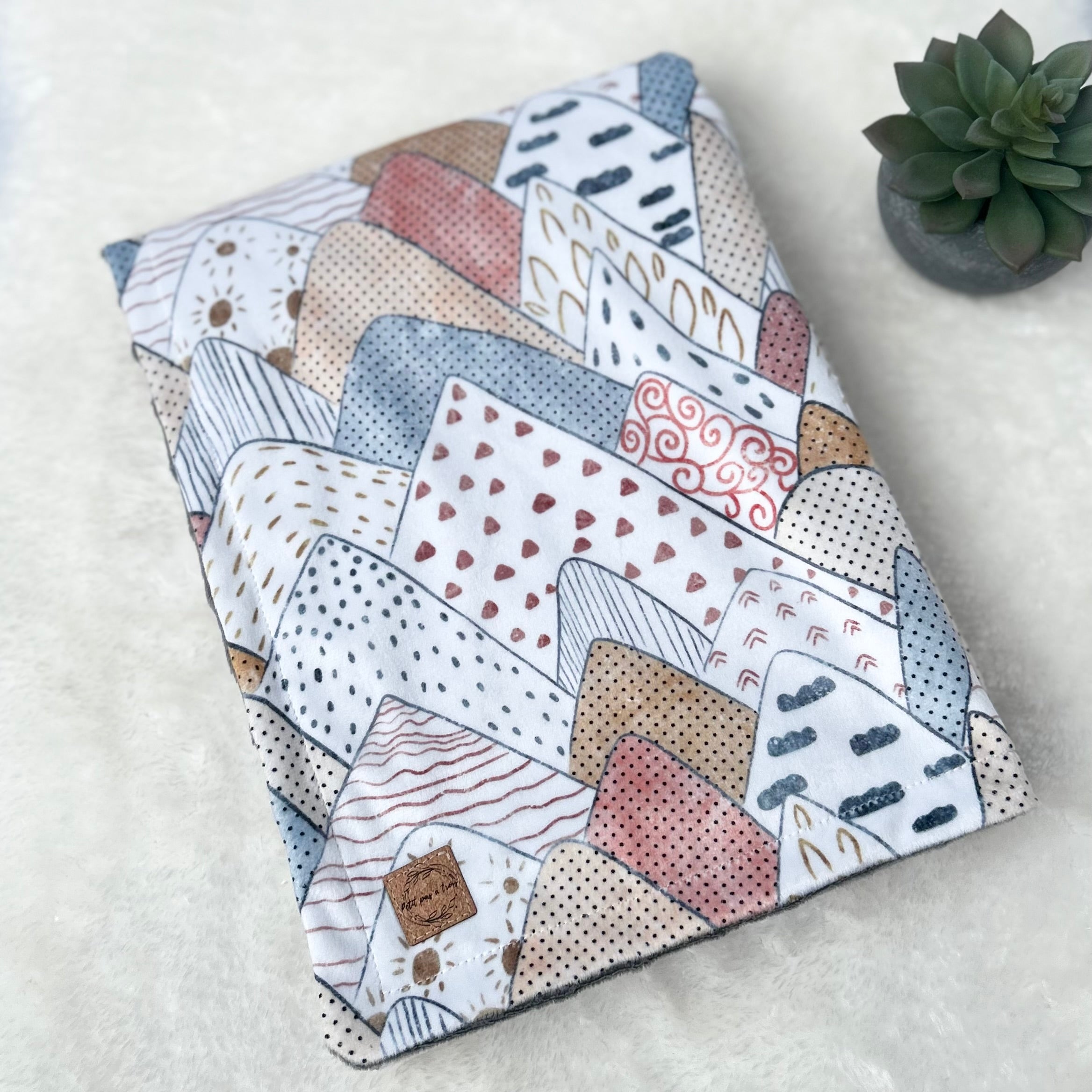 Couverture en minky - Montagnes boho
