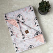 Couverture en minky - Pingouins et arc-en-ciel