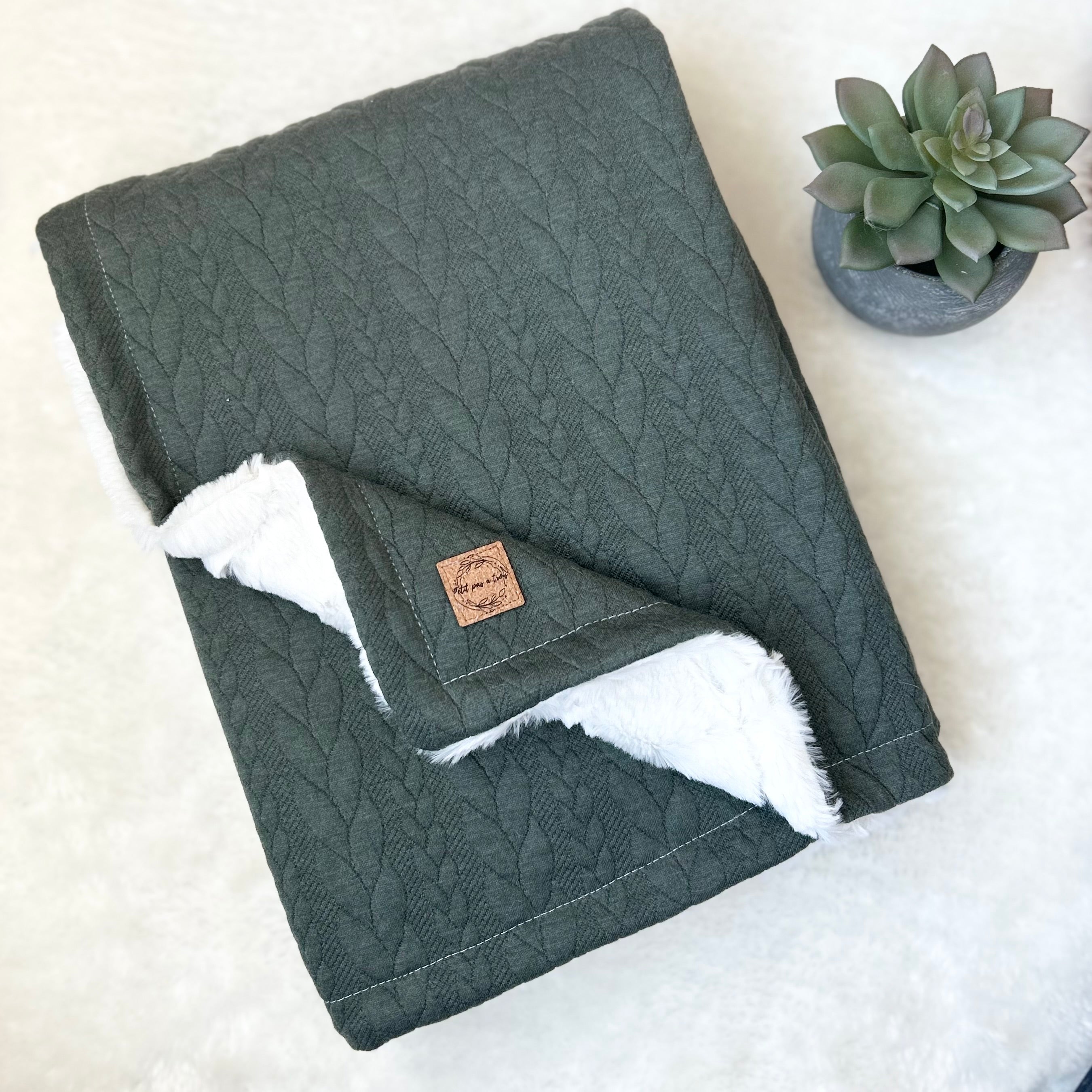 Couverture en tricot - Vert forêt