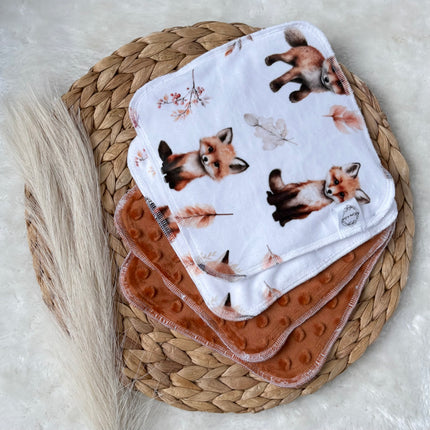 Débarbouilettes réversibles - Petit renard / Ginger