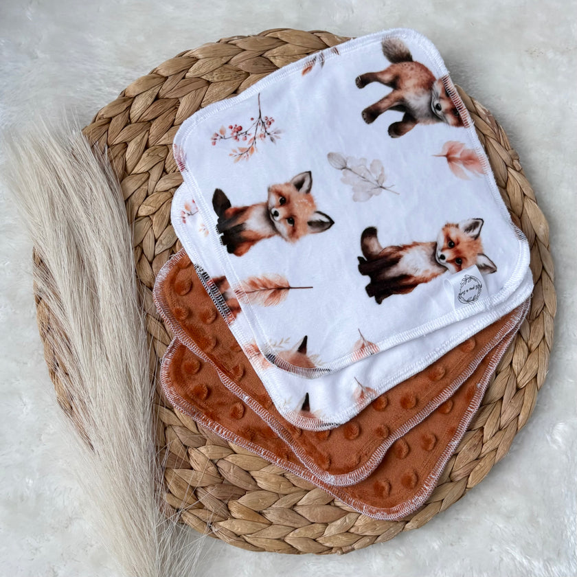 Débarbouilettes réversibles - Petit renard / Ginger