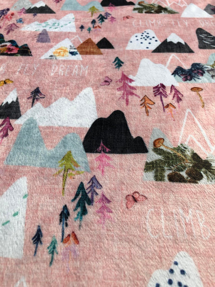 Couverture en minky - Montagnard rose