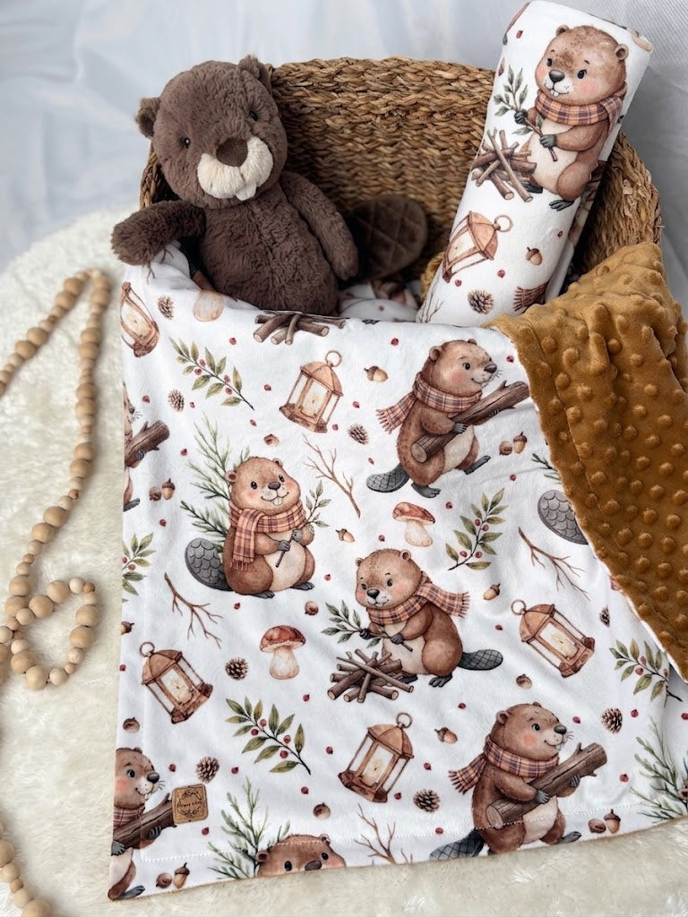 Couverture en minky - Castor des bois