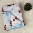 Couverture en minky/fourrure - Petit ours et boucle bleu