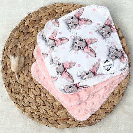 Débarbouillettes réversibles - Petite lapine / Quartz