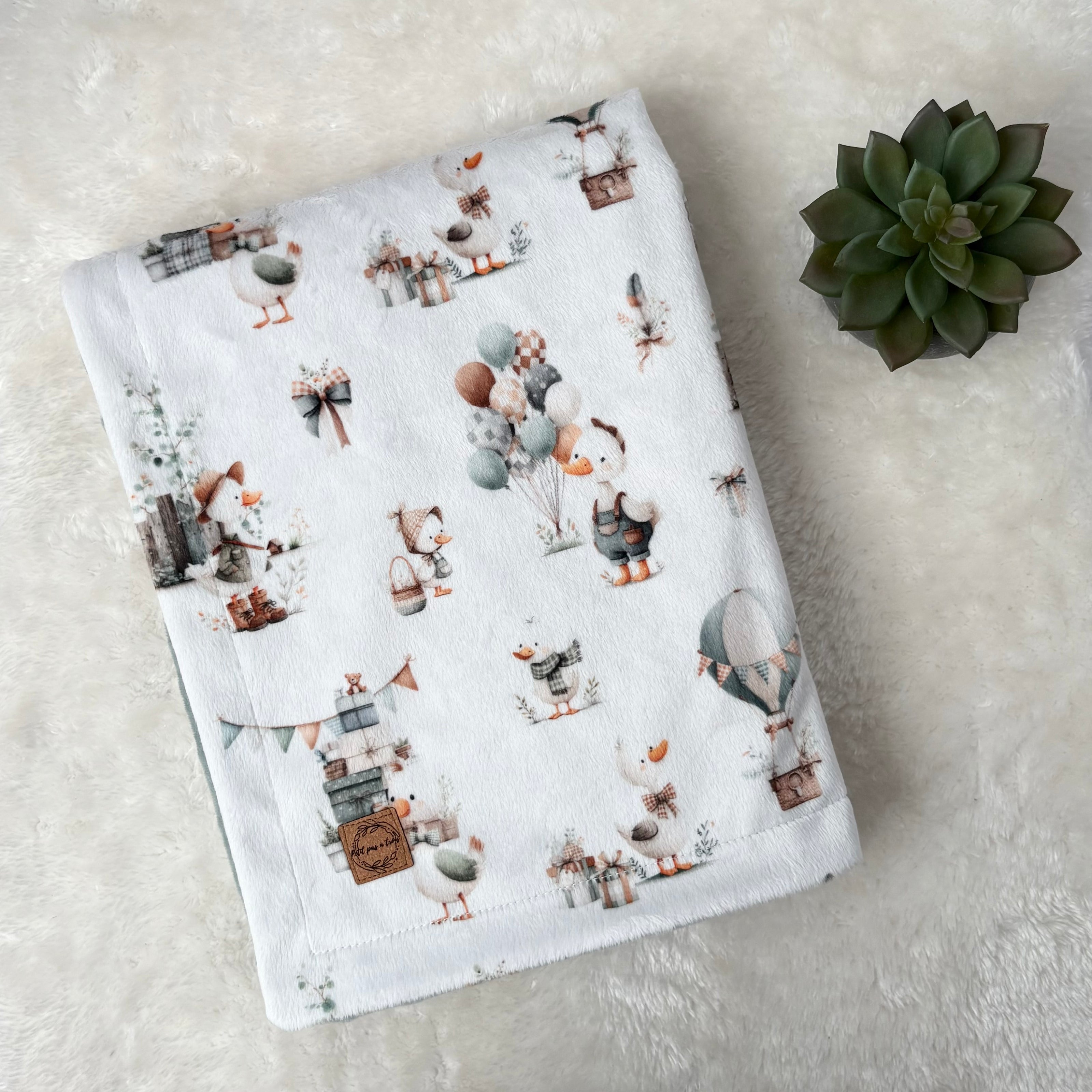 Couverture en minky - Oies rustiques