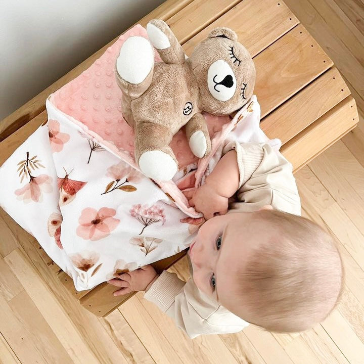 Couverture en minky - Floral blush