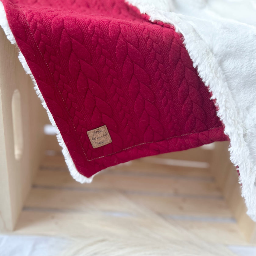 Couverture en tricot - Rouge