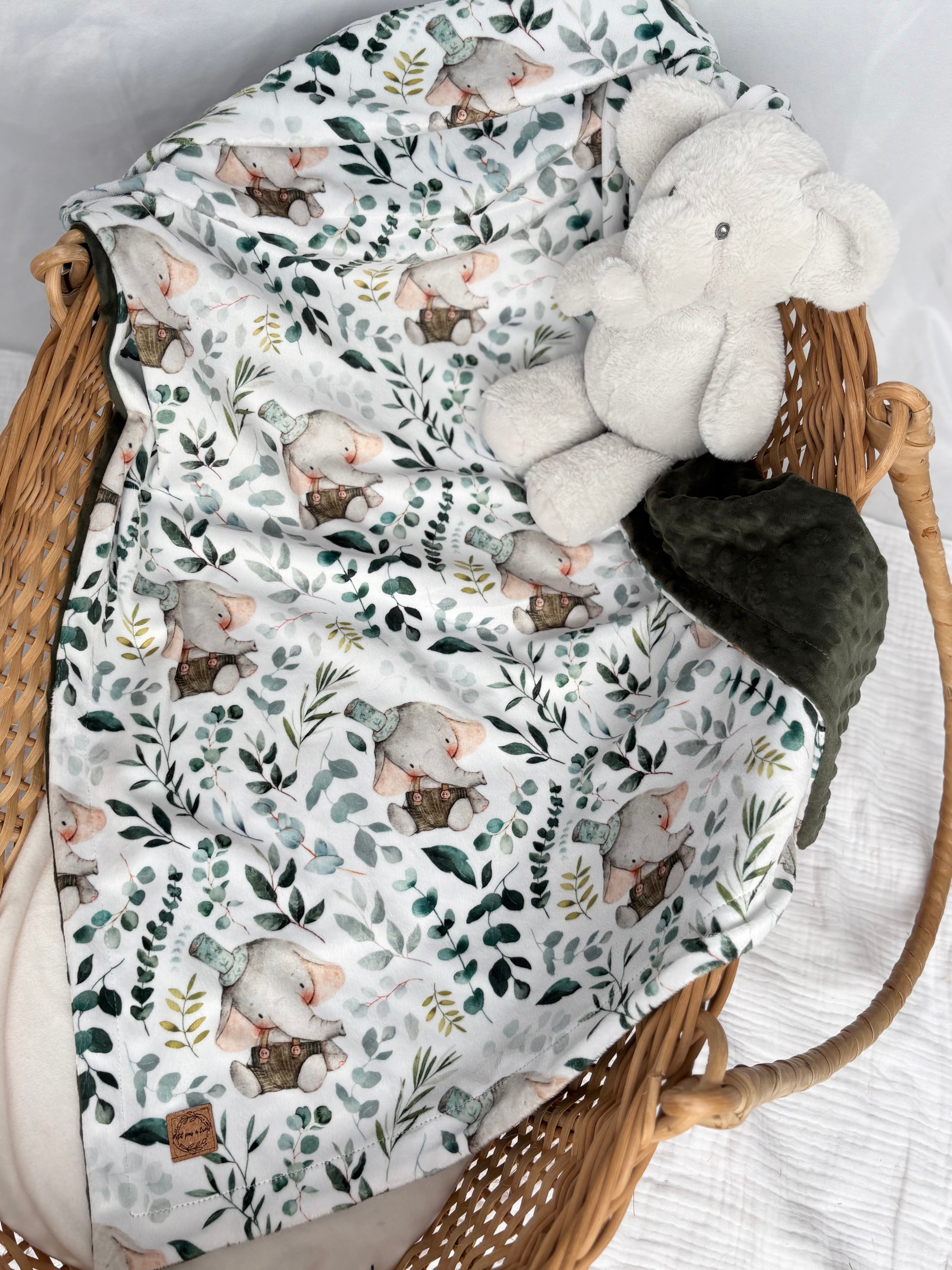 Couverture en minky - Hubert l’éléphant