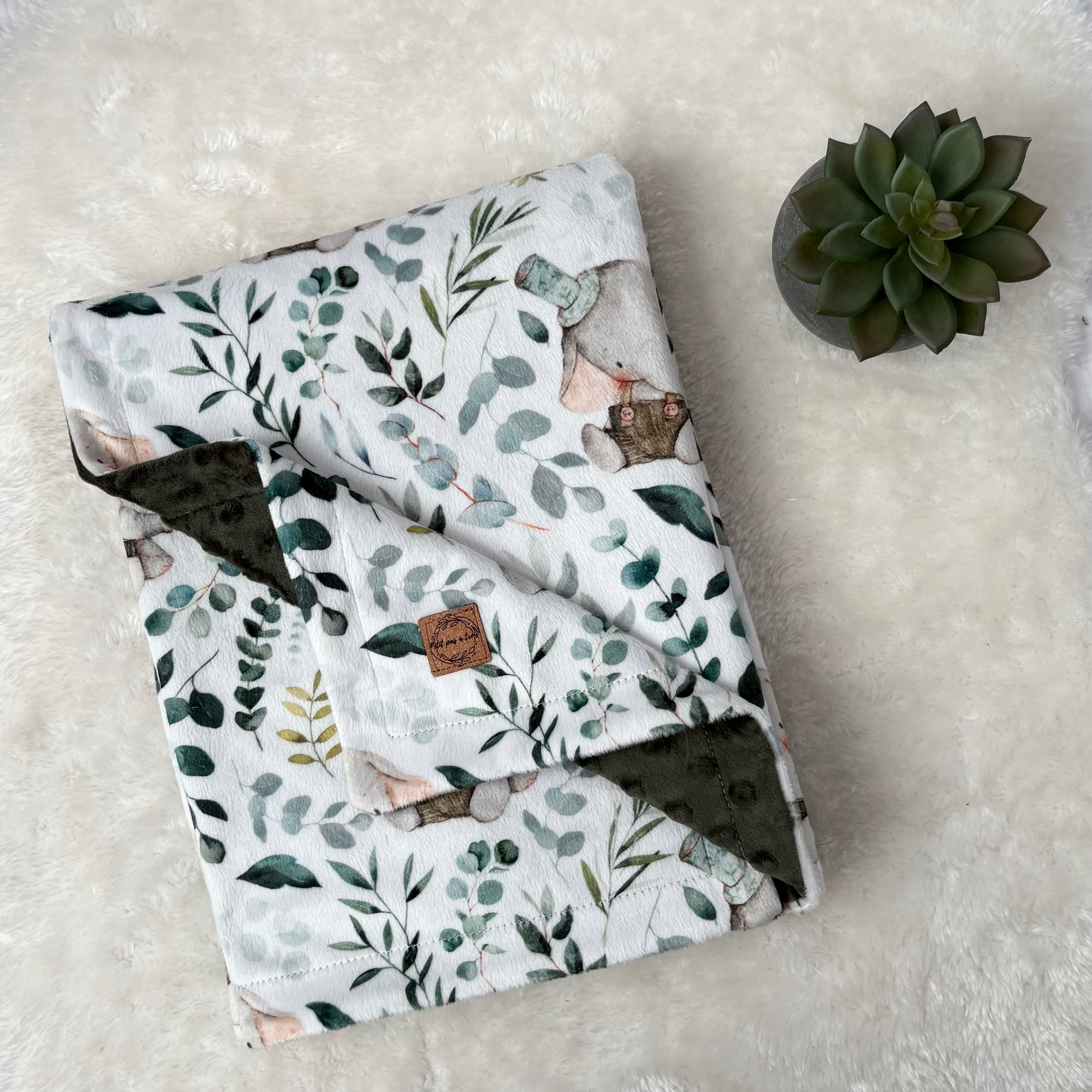 Couverture en minky - Hubert l’éléphant