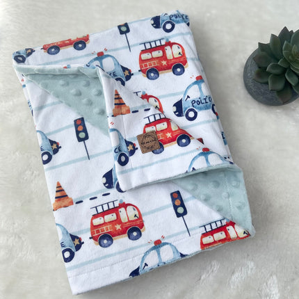 Couverture en minky - Véhicule d’urgence