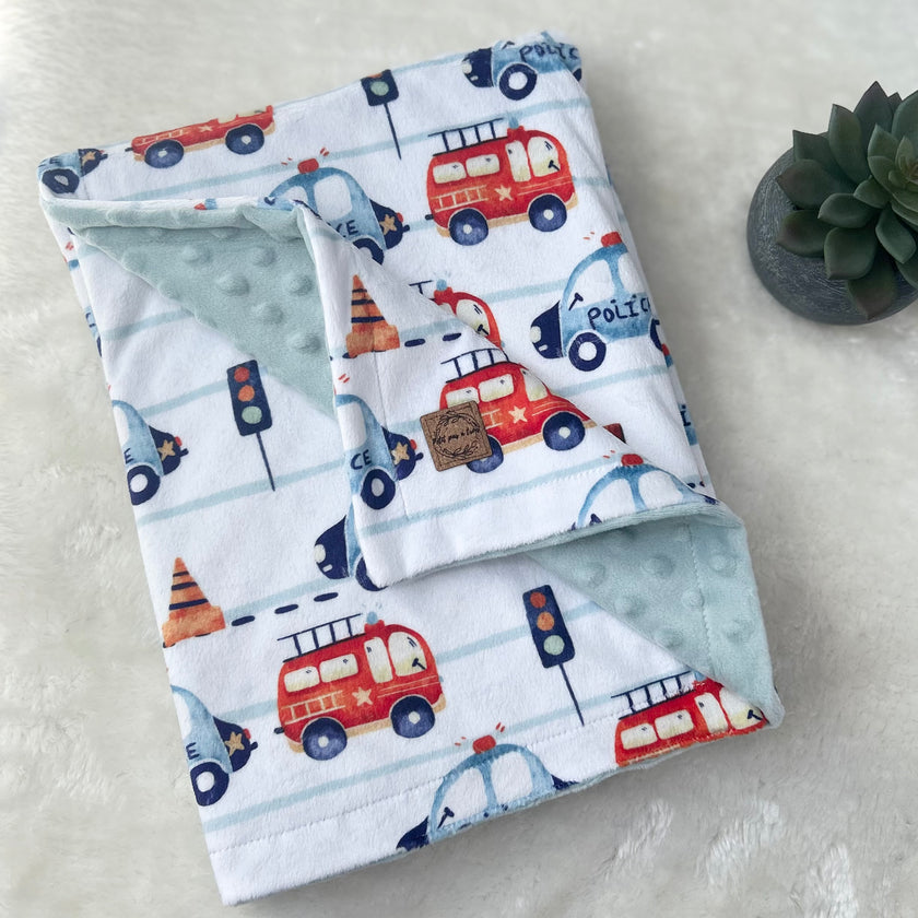 Couverture en minky - Véhicule d’urgence