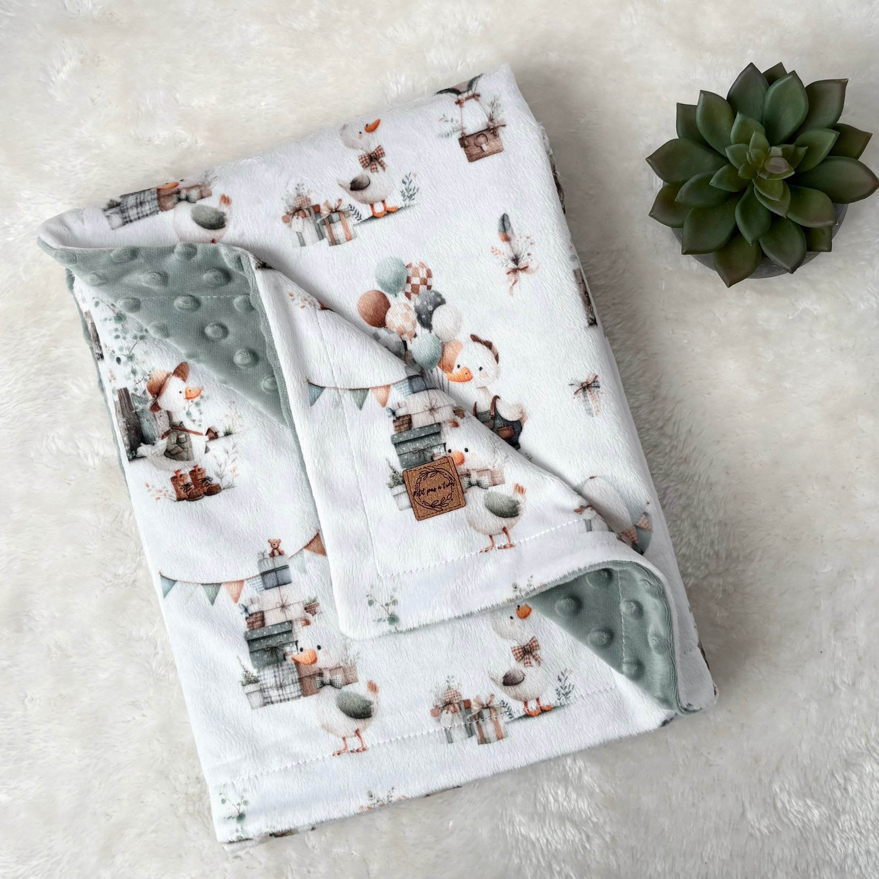 Couverture en minky - Oies rustiques