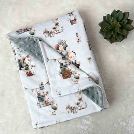 Couverture en minky - Oies rustiques