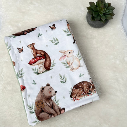 Couverture en minky - Balade dans les bois