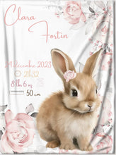 Charger l&#39;image dans la galerie, Doudou de naissance personnalisée - Petite pivoine
