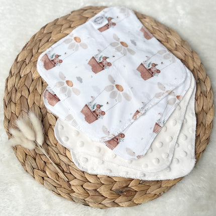 Débarbouillettes réversibles - Lily & Clémentine / Ivoire