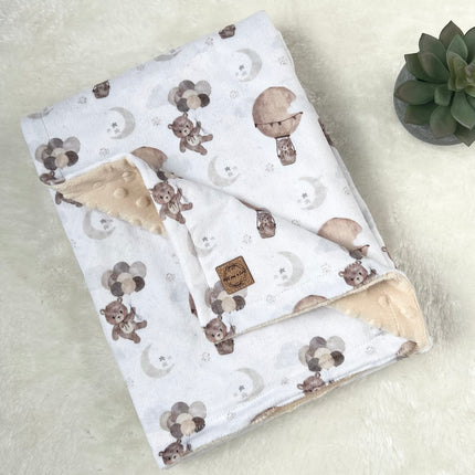 Couverture en minky - Ourson dans le ciel