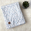 Couverture en minky - Fleurs bleues vintages
