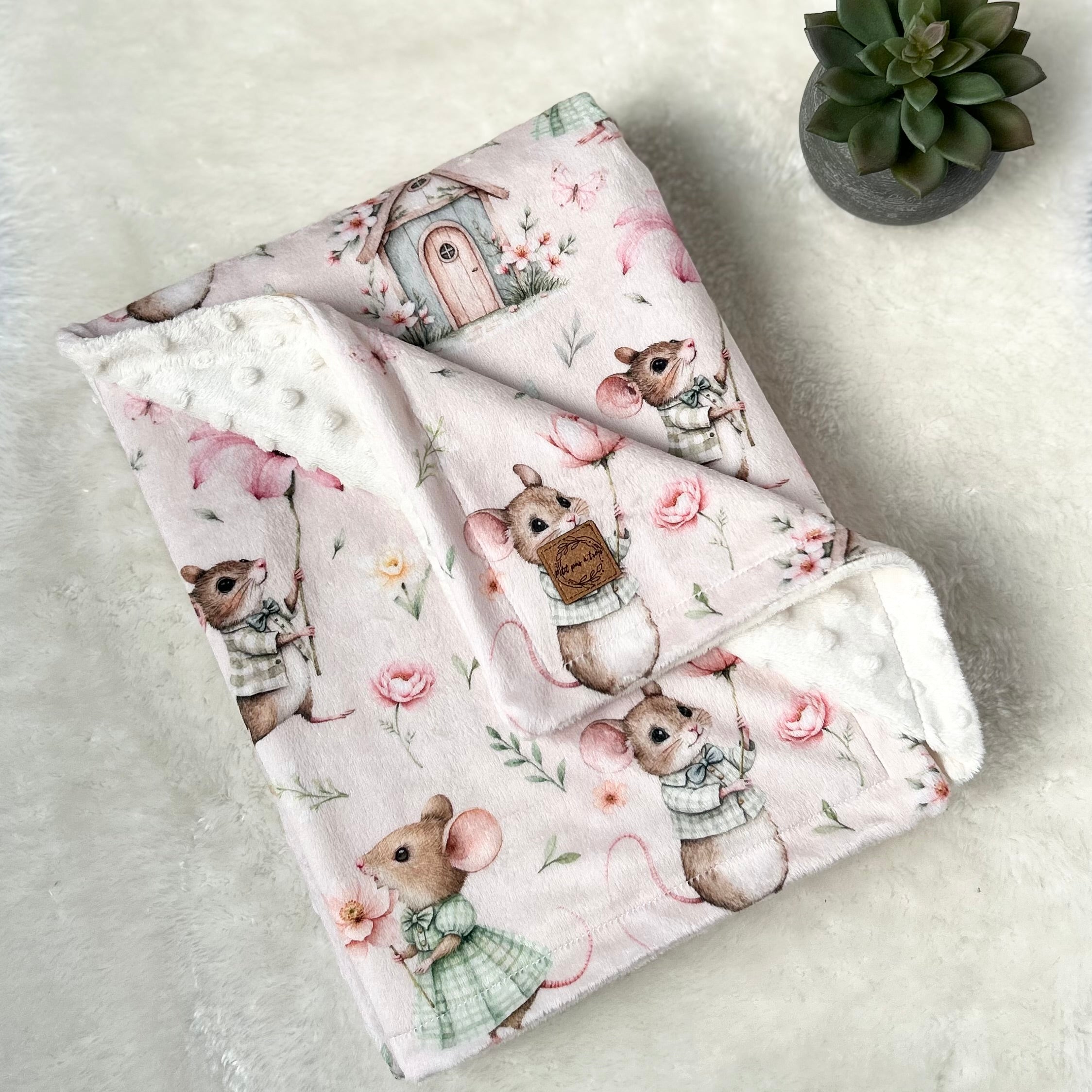 Couverture en minky - Au champs de fleurs