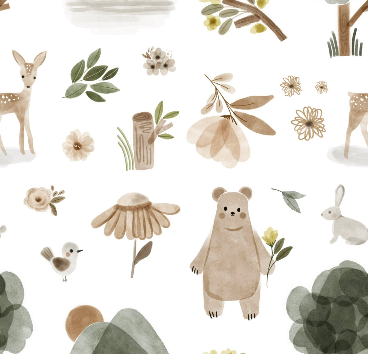 Couverture en minky - En forêt fleuris