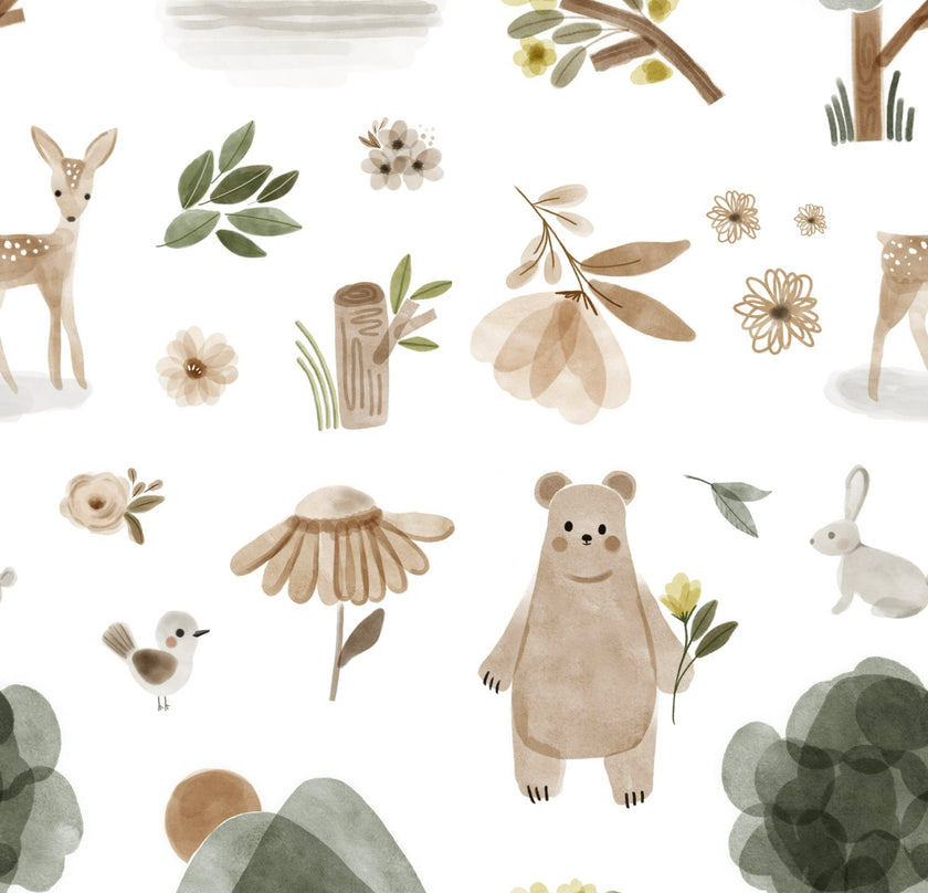 Couverture en minky - En forêt fleuris