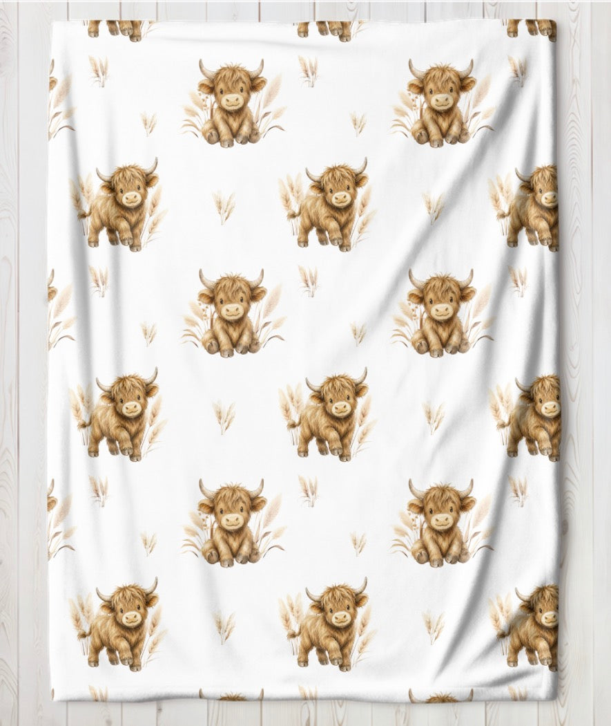 Couverture en minky - Vaches et pampass