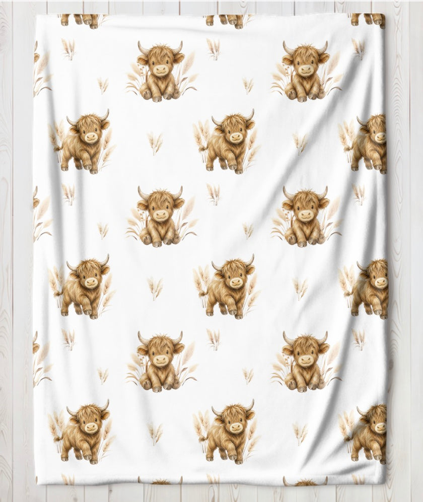 Couverture en minky - Vaches et pampass