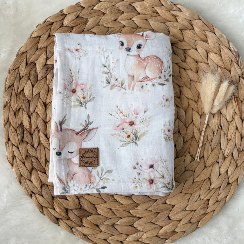 Mousseline de bambou - Bambi fleuris