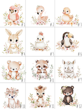 Charger l&#39;image dans la galerie, Doudou de naissance personnalisée -  Animaux fleuris
