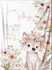 Doudou de naissance personnalisée -  Animaux fleuris