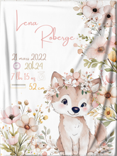 Charger l&#39;image dans la galerie, Doudou de naissance personnalisée -  Animaux fleuris
