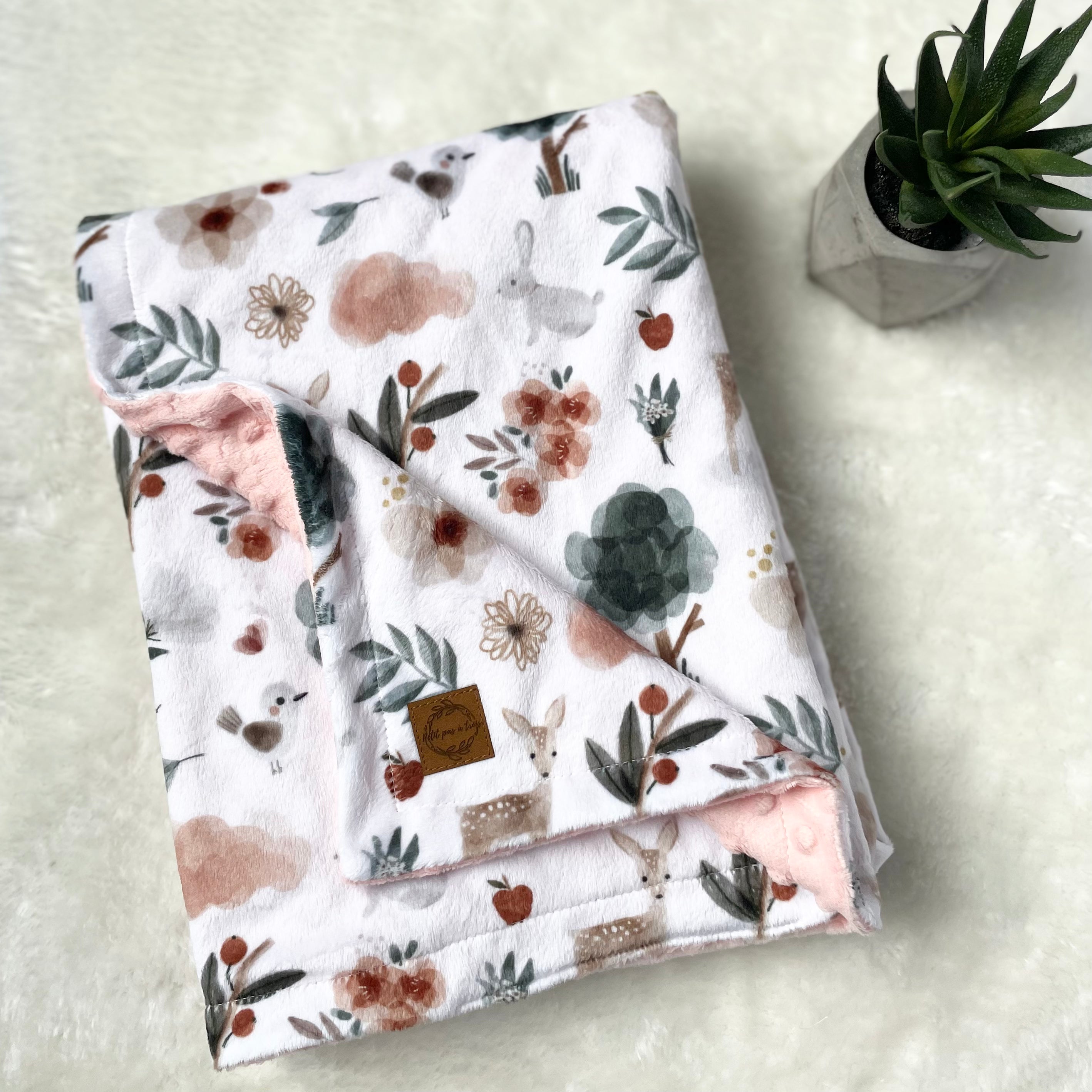 Couverture en minky - Forêt enchantée