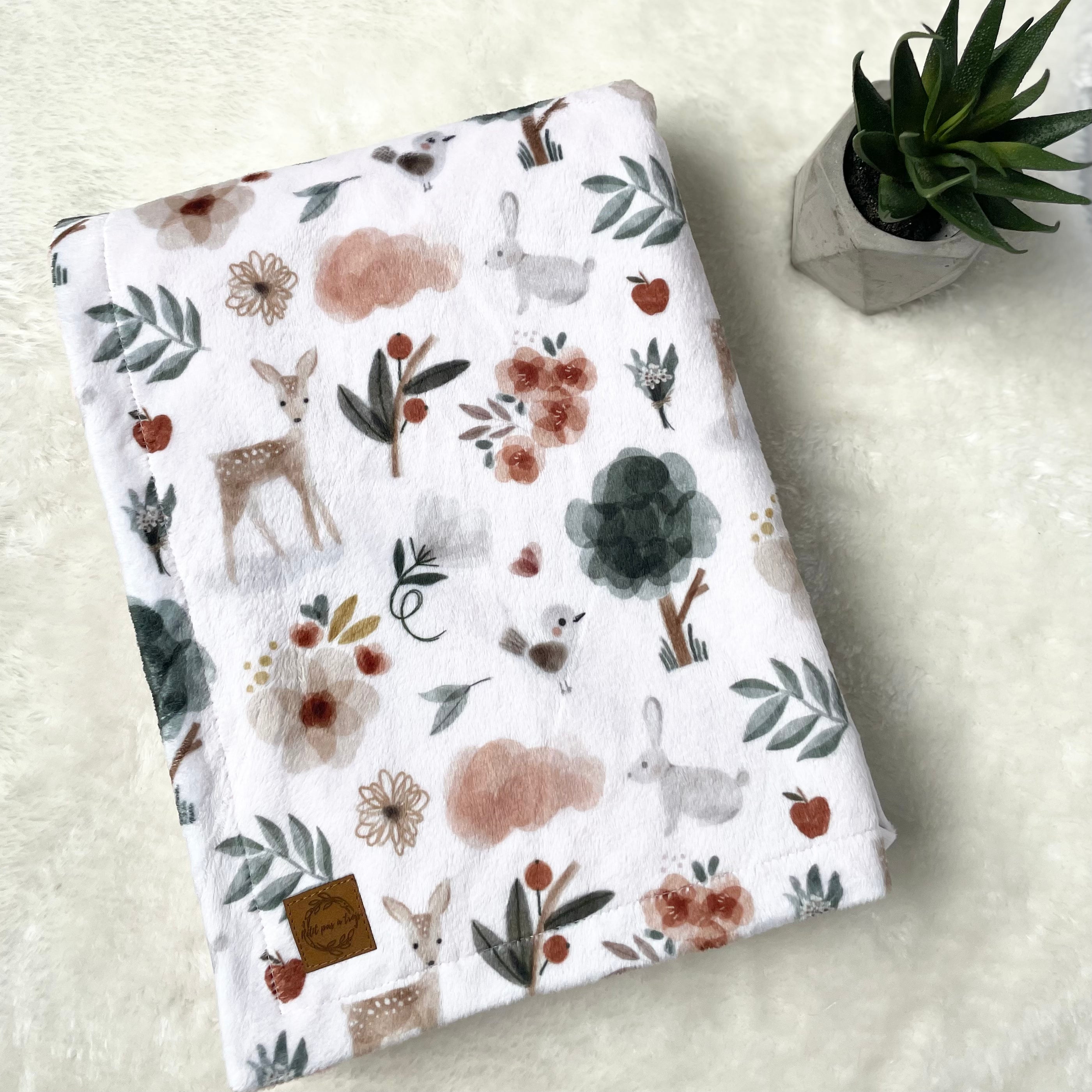 Couverture en minky - Forêt enchantée