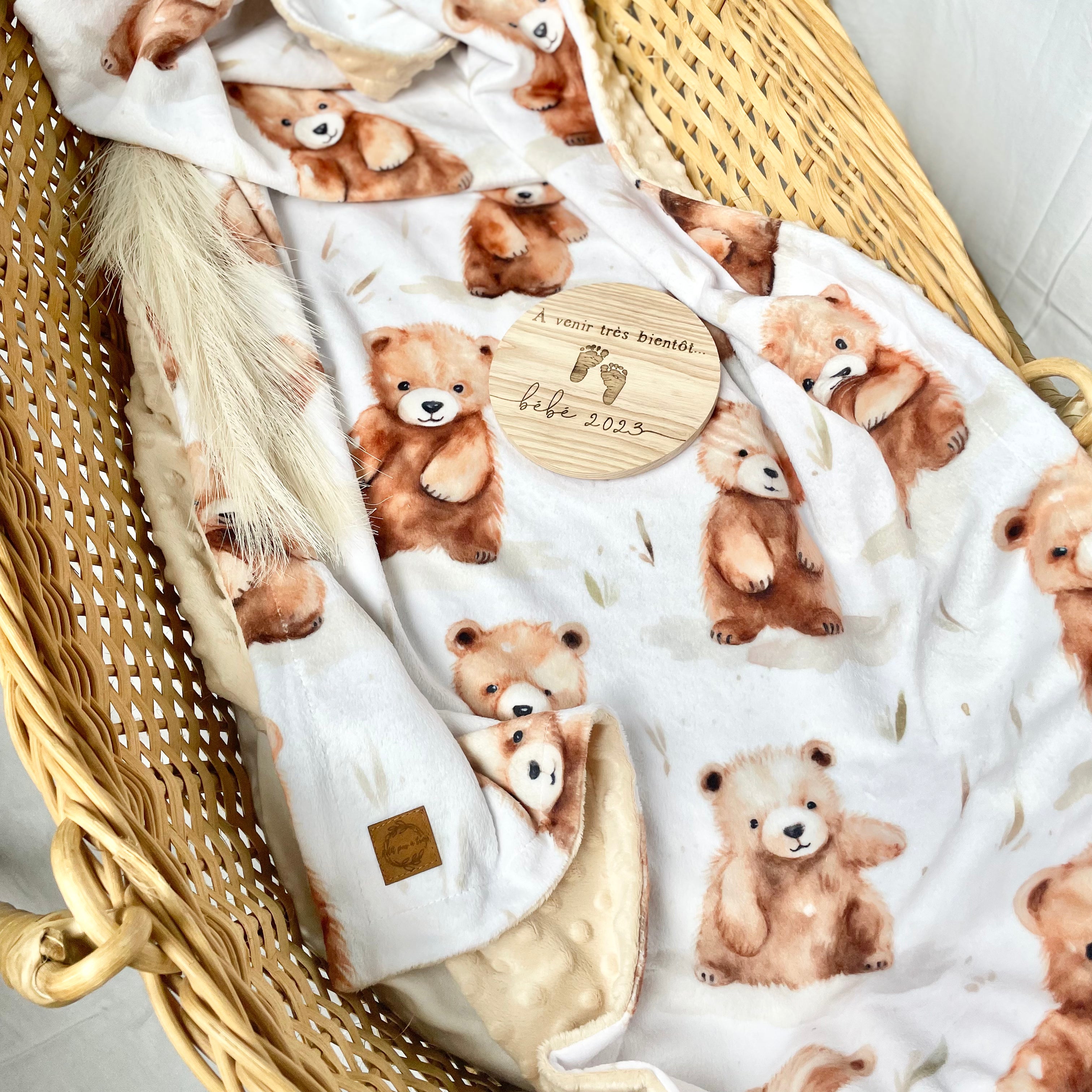 Couverture en minky - Oursons mignons
