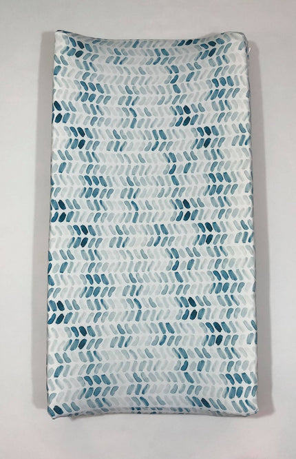 Couvre lange - Chevron aquarelle bleu