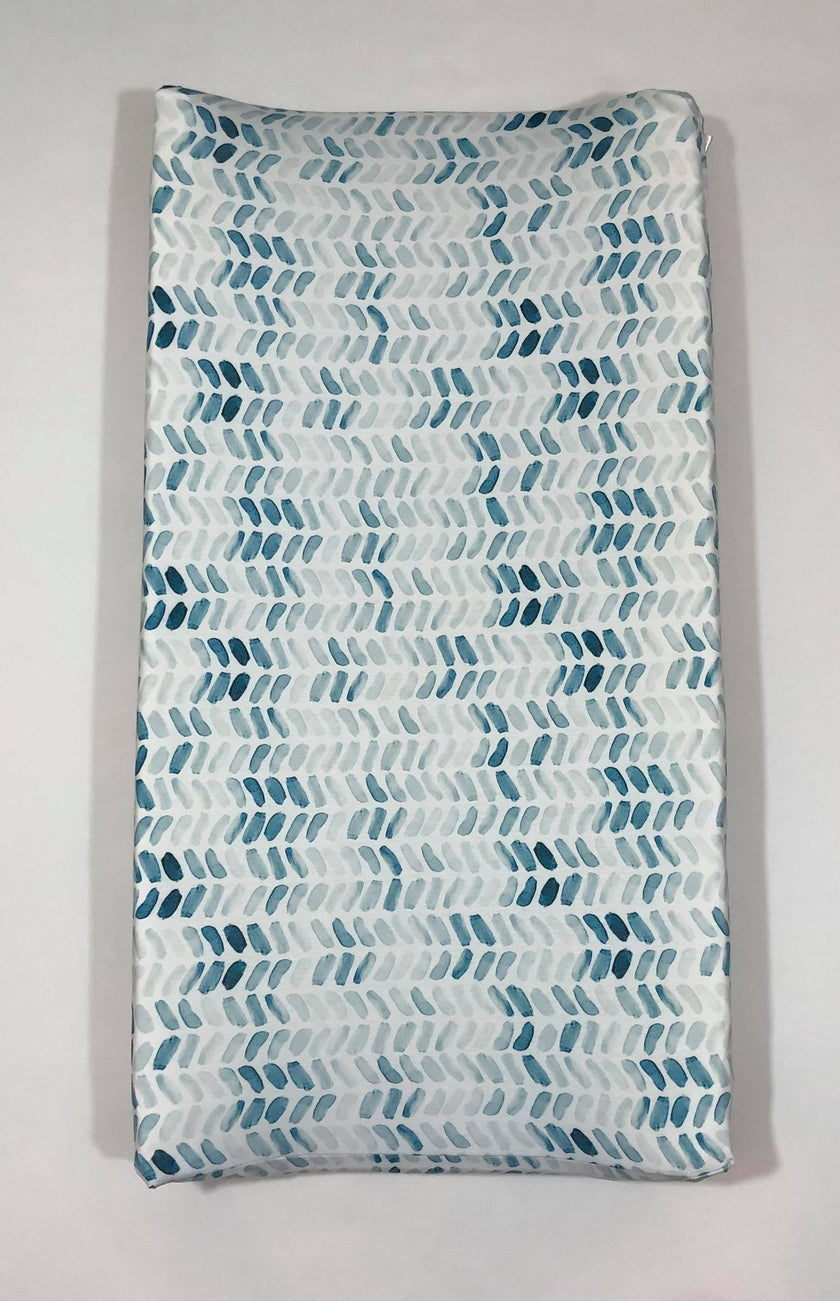 Couvre lange - Chevron aquarelle bleu