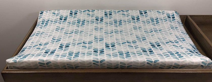Couvre lange - Chevron aquarelle bleu