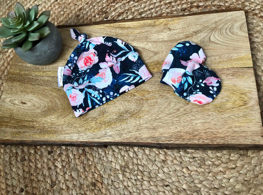 Ensemble de naissance - Fleurs roses