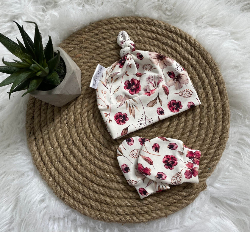 Ensemble de naissance - Floral mauve