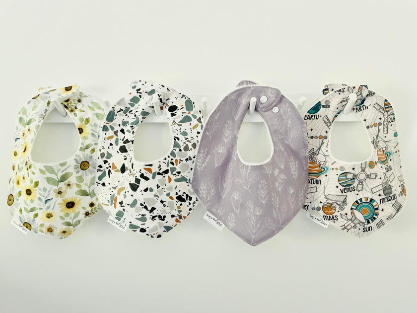 Bavoir évolutif - Floral lilas