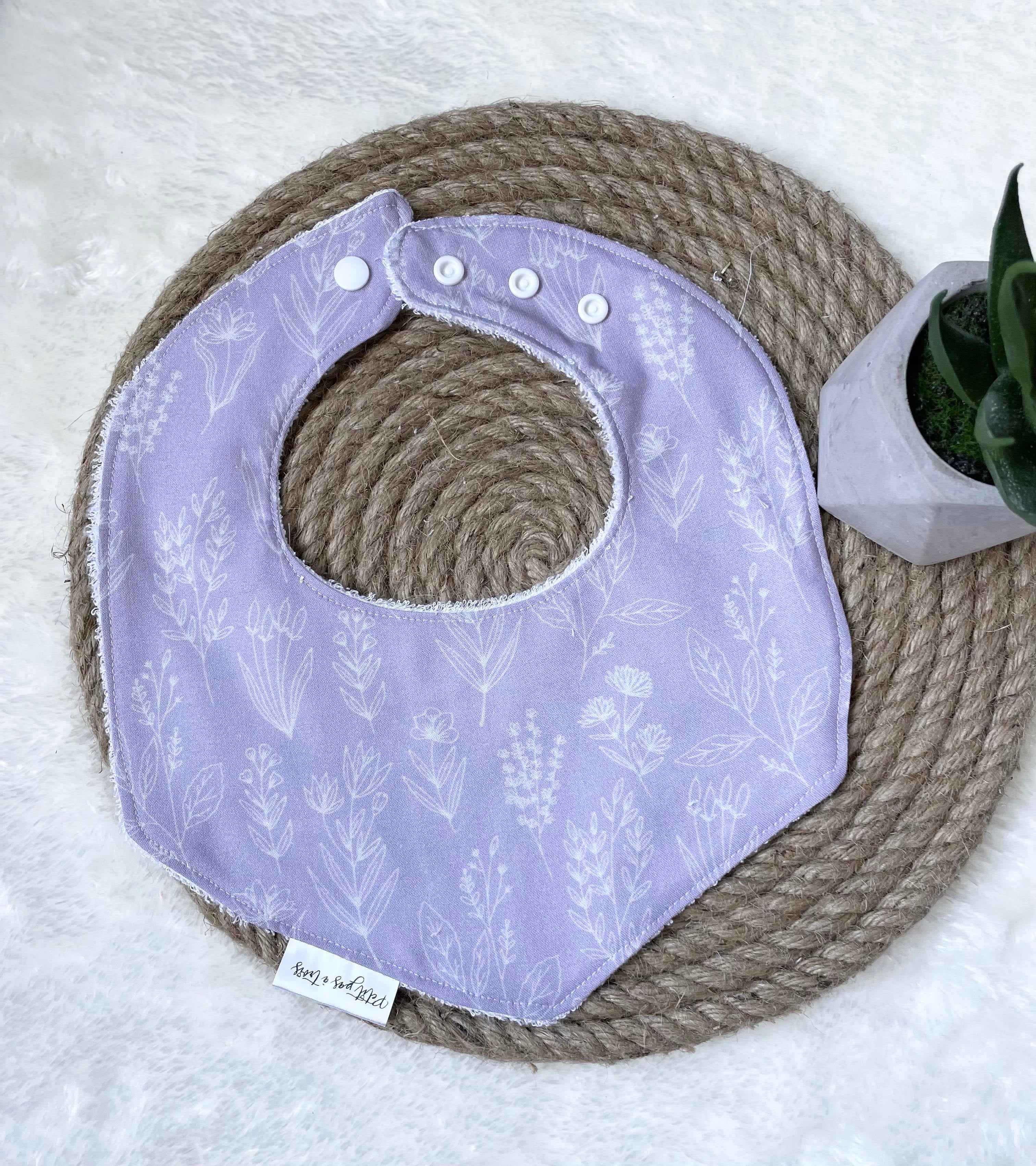 Bavoir évolutif - Floral lilas