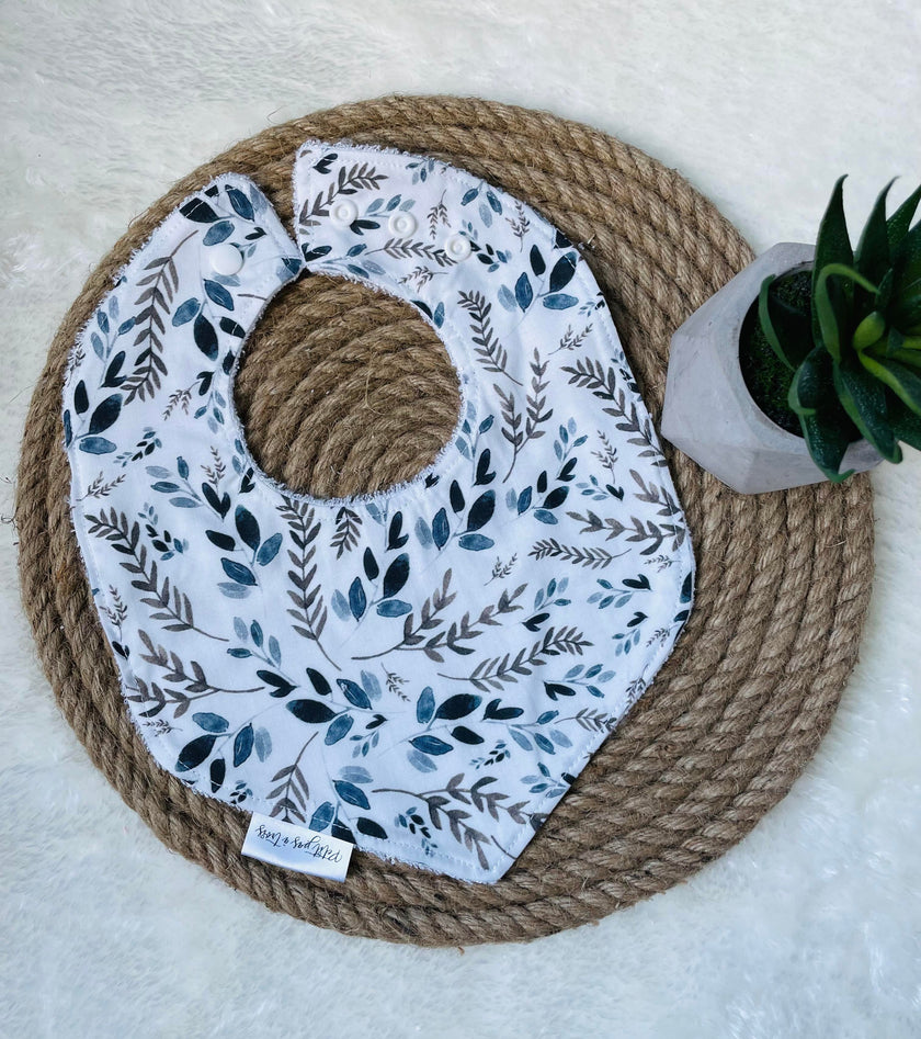 Bavoir évolutif - Feuillages bleus
